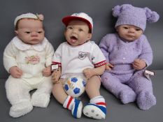 3 Ashton Drake 'So Truly Real' vinyl dolls - Michael the little striker designed by Bonnie Chyle -