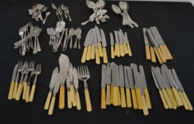 Large quantity of silver plate and steel cutlery