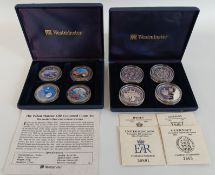 The Palau Marine Life Coloured Coins set - 4 x copper nickel limited edition 1 dollar coins & 4