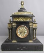 Japy Freres Medaille D'Honneur Grande slate mantel clock possibly mid Victorian with decorated