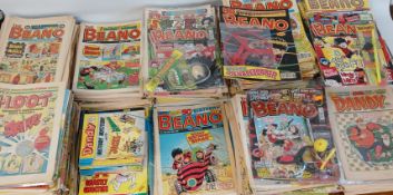 Large selection of Beano comics c. 1985 - 2021 including 1988 50th Birthday issue with poster, and a