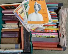 2 boxes of mixed books inc. 2 volumes of Mrs Beeton's Everyday Cookery, children's books, sheet