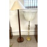 Art Deco standard tamp & a brass finish standard lamp