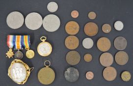 Gold plated cameo brooch, World War I trio of dress medals, The Great War for Civilization medal,