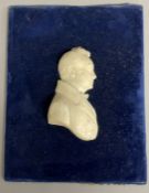 Victorian mounted wax profile of a man