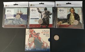 Royal Mint Voyage of Discovery £2 Coins I, II & III in original sealed packages, The Royal Navy A