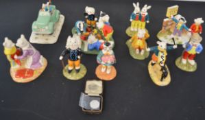 10 Royal Doulton Rupert figures including, limited edition Tempted to Trespass, limited edition