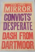 Vintage Daily Mirror newspaper advertising poster - 