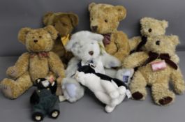 Selection of eight Teddy Bears including Schubert, Connoisseur and Russ