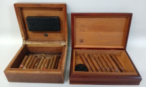 Dunhill humidor (25cm x 22cm x 10cm) and Diamond Grown humidor (30.5cm x 20.5cm x 8cm), complete