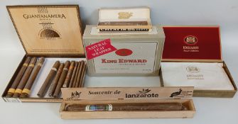 Sealed box of King Edward cigars and various other loose cigars