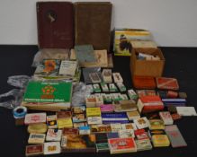 Large quantity of cigarette cards including cricket / football, albums and boxes