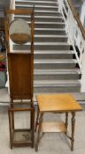 Victorian oak fold over occasional table & an early 20th century hall stand