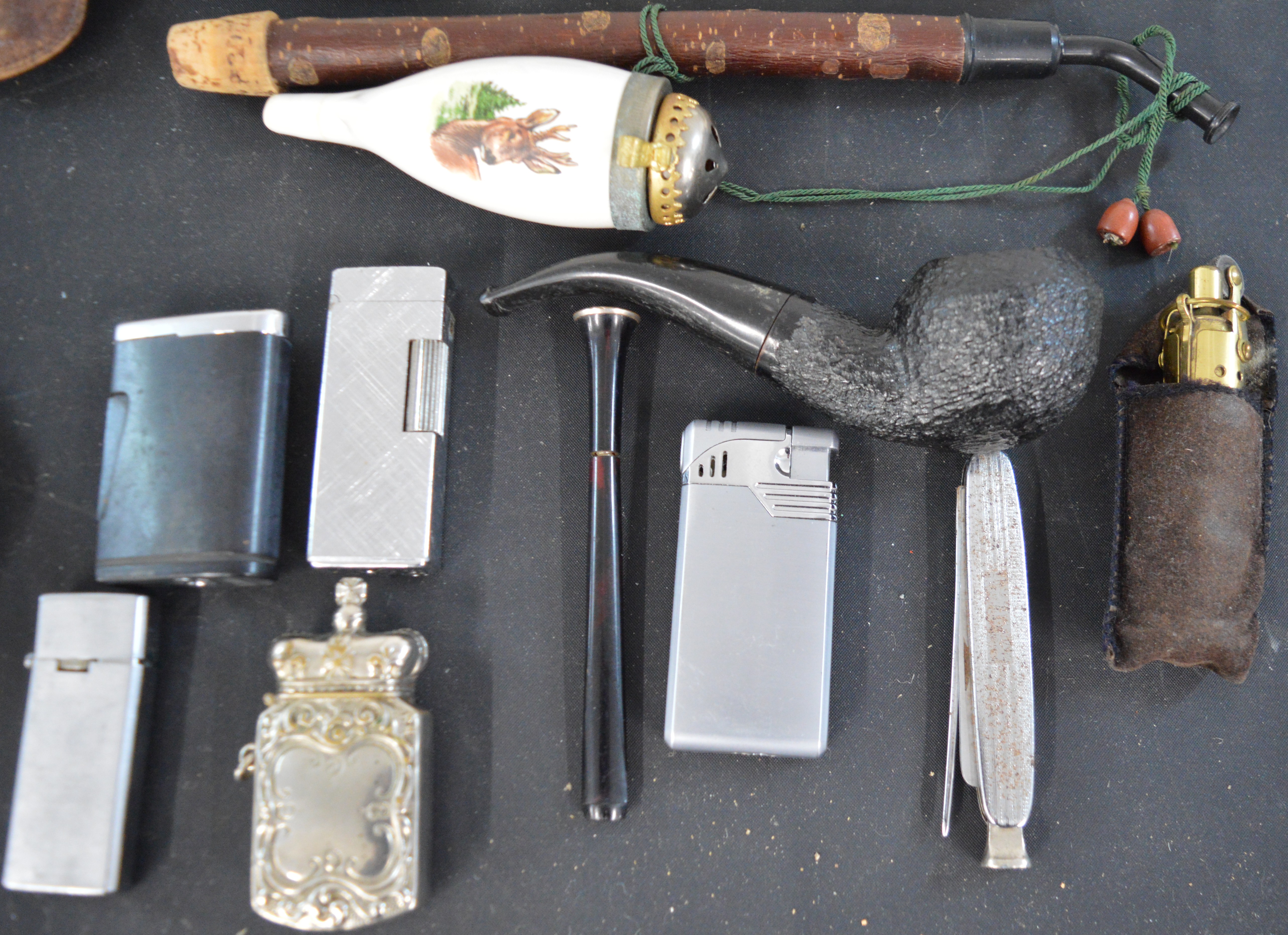 Selection of lighters and pipes including clay & meerschaum - Image 3 of 5