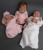 3 Ashton Drake 'So Truly Real' vinyl dolls Welcome home baby Emily - Baby Emily Celebration of