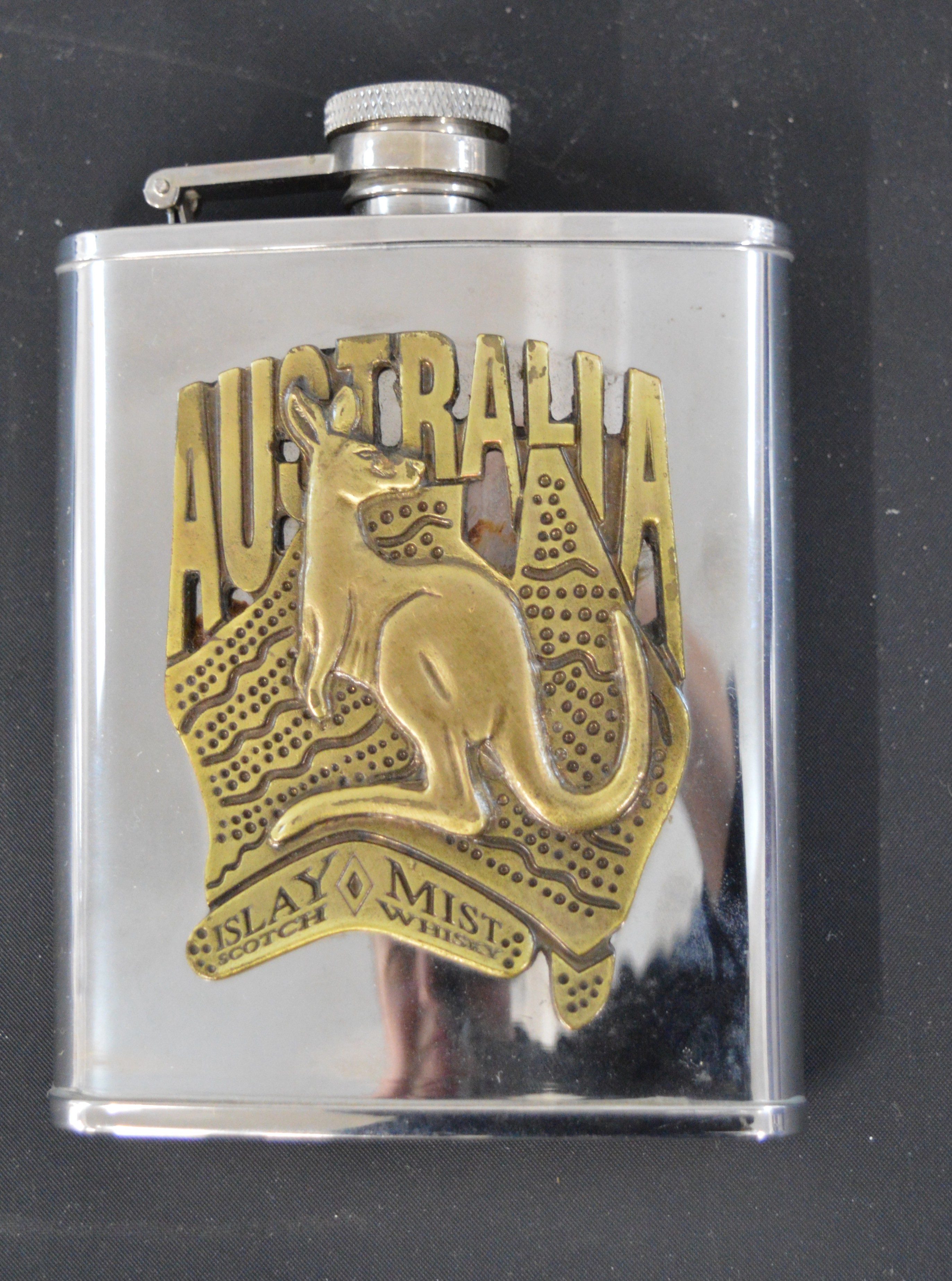 Castrol oil can, glass decanter with silver collar and an Australian hip flask - Image 5 of 5