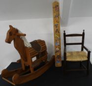 Child's wooden rocking horse (needs small repair to the saddle) 72cm x 80cm x 33cm, child's wooden