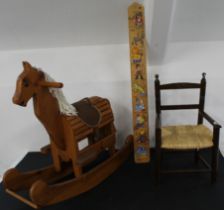 Child's wooden rocking horse (needs small repair to the saddle) 72cm x 80cm x 33cm, child's wooden