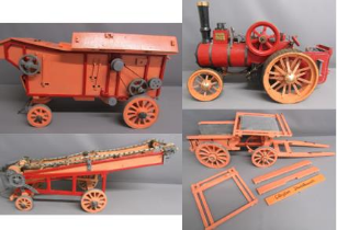 Over sized handmade farm machinery include Ruston Proctor Agricultural Engine (approx. 50cm x 35cm x