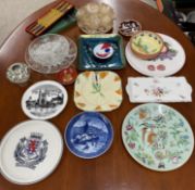 Various ceramics & glass tableware, fondue forks etc