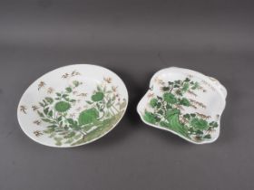 An early 19th century Spode "Bamboo" pattern plate, 9" dia, and a matching basket