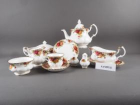 A Royal Albert "Old Country Roses", pattern part combination service including a teapot, a tureen
