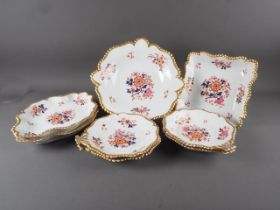 A Flight Barr & Barr Worcester eight-piece dessert service with Imari decoration