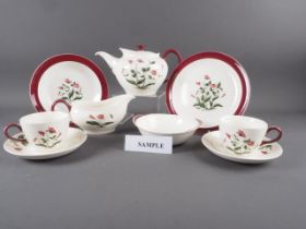 A Wedgwood of Etruria & Barlaston "Mayfield" pattern part combination service including a teapot,