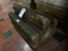 A plain carved section of oak likely from a roof truss/support, possibly 16th century or later,