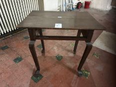 A 19th century oak frieze table, single drawer deficient,