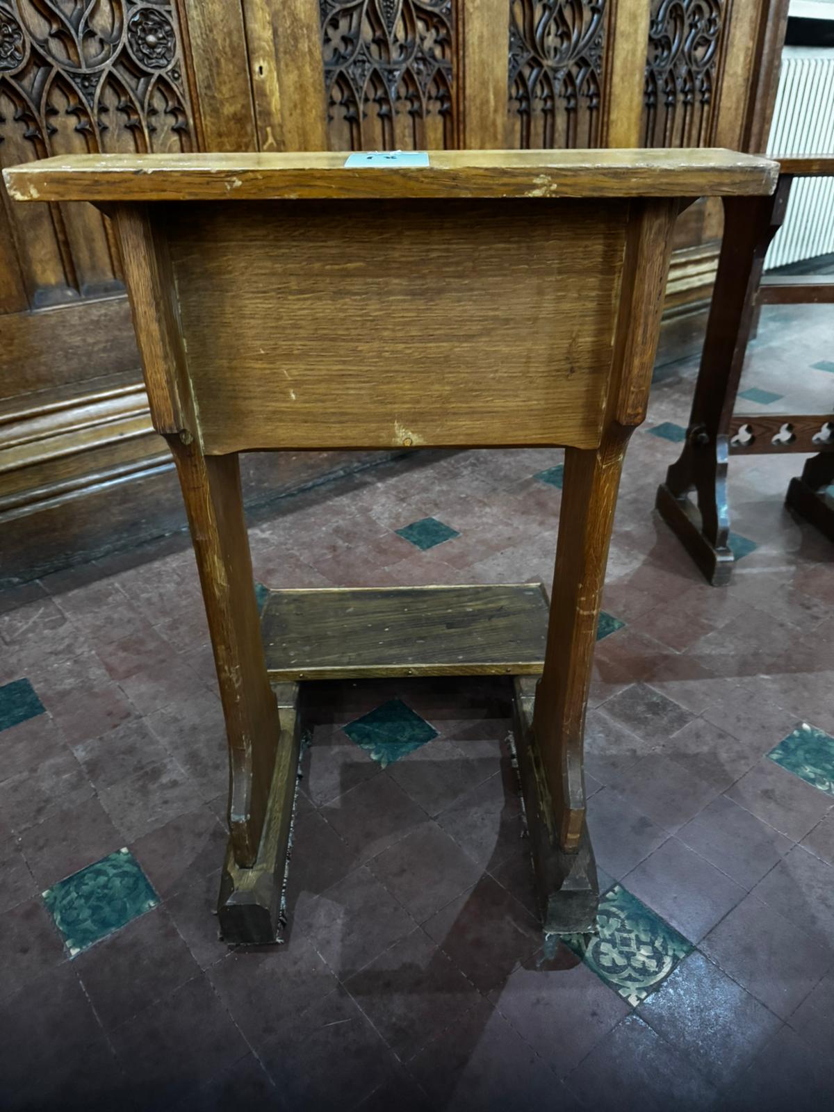 A 20th century oak hinged prie-dieu or prayer desk of plain form throughout, 20" (51cm) wide, - Image 3 of 4