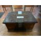 A 19th century lidded oak hinged-top box previously used as a votive candle payment repository, - Image 1 of 6