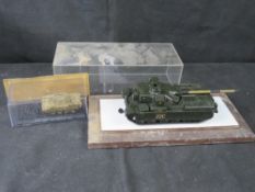 Two model tanks.