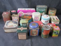 A quantity of assorted tins.