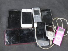 Phones and Ipods. Disclaimer: electrical items are sold as untested and without guarantee.