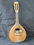 German teardrop mandolin, 20th century, flat back design,