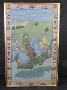A Persian style painting having floral b