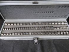 Ring sizer set in flight case.