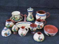 Torquay / Devon motto ware pottery; vari