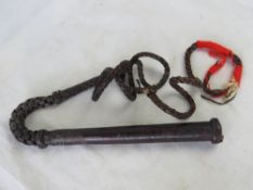 A vintage leather whip a/f.