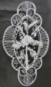 A large vintage French beaded wedding ta