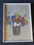 Watercolour, still life of flowers, fram