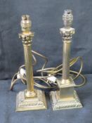 Two brass table lamps. Disclaimer: electrical items are sold as untested and without guarantee.