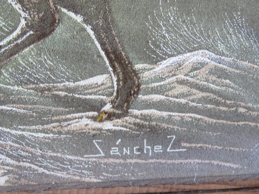 A vintage Native American painting on ve - Image 2 of 3