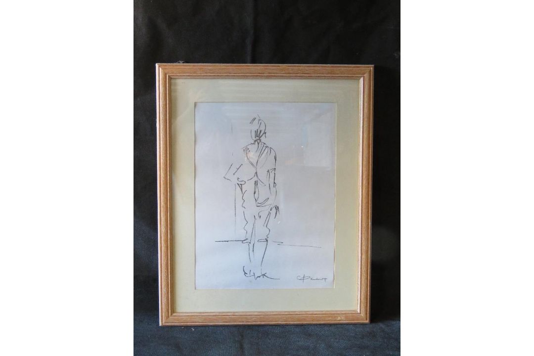 A charcoal sketch of a gentleman from be - Image 1 of 3