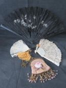A vintage evening bag and three vintage