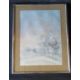 Print; misty farmland, framed and glazed - Image 1 of 2