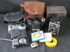 A quantity of assorted cameras including Balda Rollbox and Cadet Coronet.