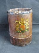 A brown leather Cordite bucket or Clarks