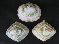 Three Franklin Mint Le Cordon Blue porce